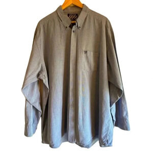 Men’s Big Rock Canyon Rugged Wear Button Down gray, single pocket shirt Size 3XL